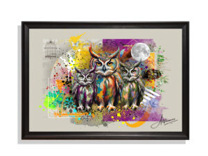 Nocturnal Family Canvas Painting