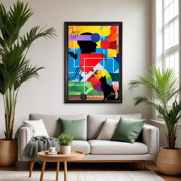 Cat's Perspective Canvas Painting - Image 2