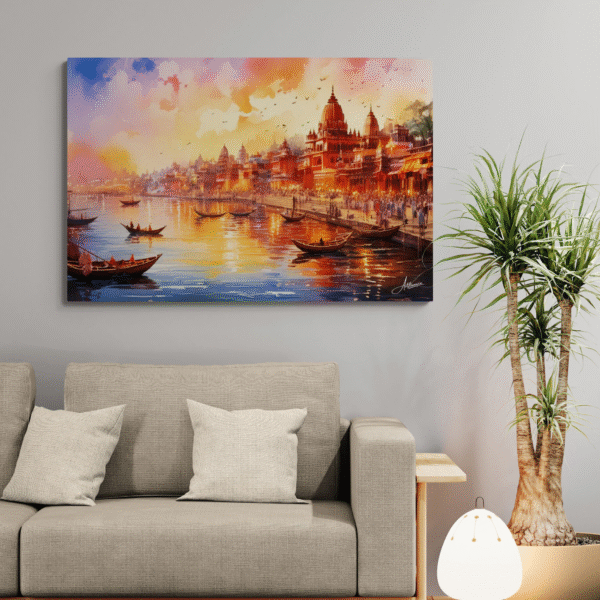 Varanasi City Canvas Painting - Image 5