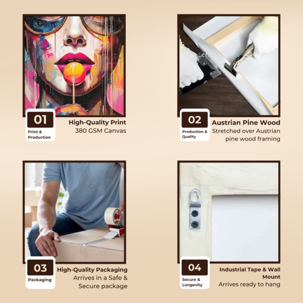Female Pop Art Canvas Painting - Image 3