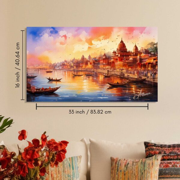 Varanasi City Canvas Painting - Image 2
