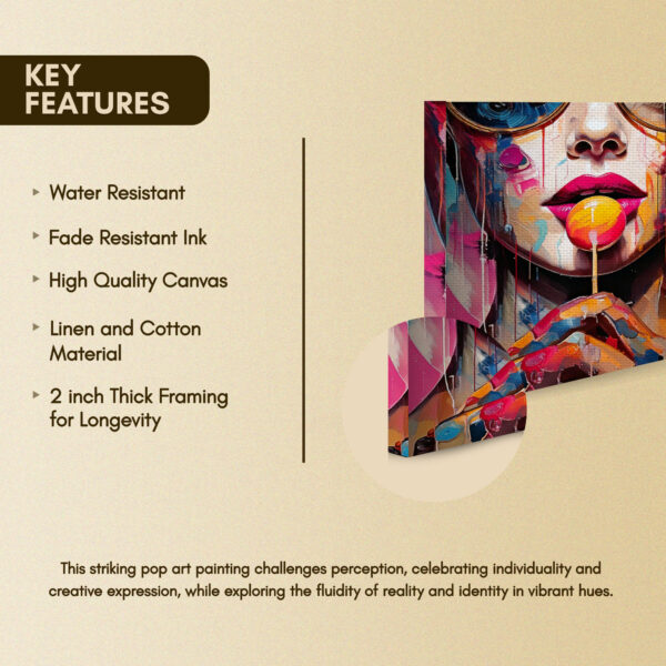 Female Pop Art Canvas Painting - Image 2