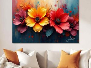 3D Petals Floral Canvas Painting