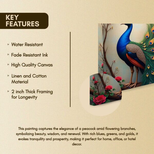 Peacock feathers Canvas Painting - Image 2