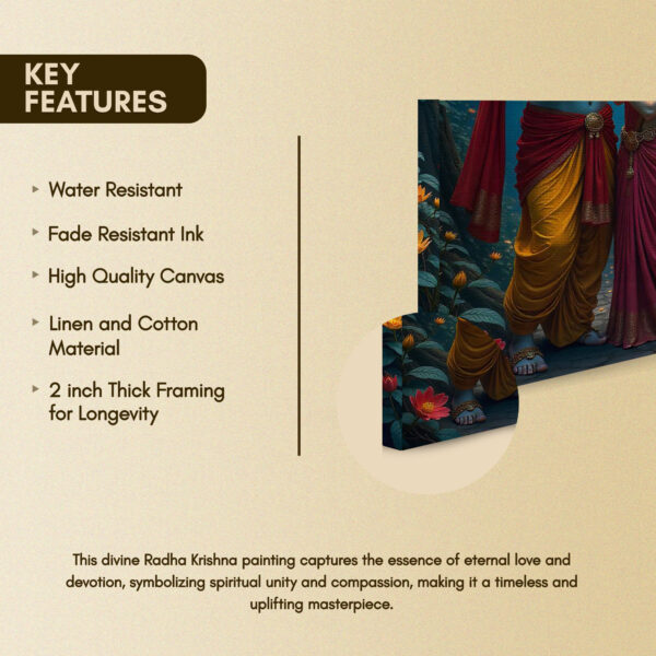 Radha Krishna Canvas Painting - Image 2