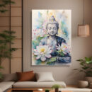 Buddha Floral Canvas Painting